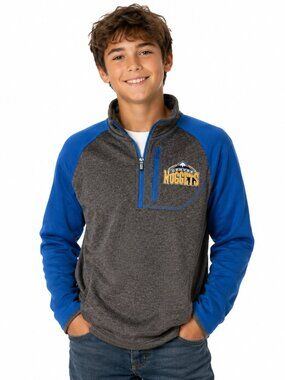 Denver Nuggets G-III Youth Jacket Size Small 8/10 Fleece Lined Front Back Logos